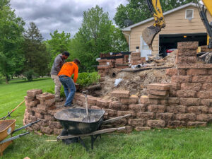 Retaining Wall and Drain Repair - Greener Designs Landscaping--Lawn-&--Construction