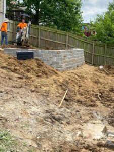 Greener Designs Landscaping St. Louis and St. Charles Retaining Wall for Pool Rebuild